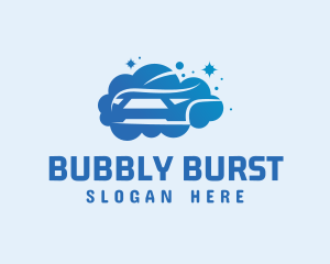 Clean Car Wash Bubbly logo design