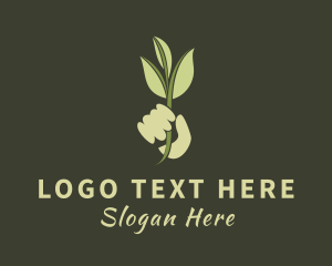 Herbal Plant Hand logo
