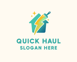 House Lightning Brush logo design