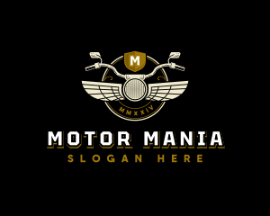 Motorcycle Rider Wings logo design