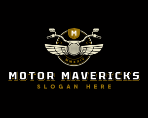 Motorcycle Rider Wings logo design