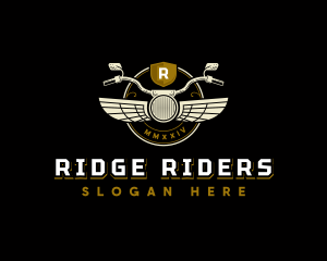 Motorcycle Rider Wings logo design