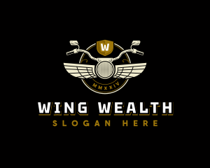 Motorcycle Rider Wings logo design