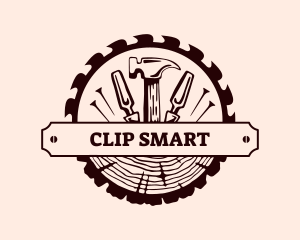 Log Carpentry Tools logo design