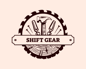 Log Carpentry Tools logo design