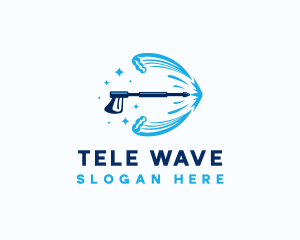 Pressure Wash Water Wave logo design