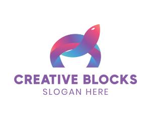 Abstract Gradient Tortoise logo design