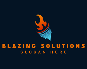 Heating Cooling Elements logo design