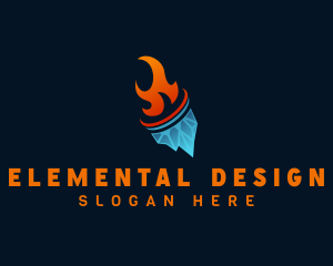 Heating Cooling Elements logo design