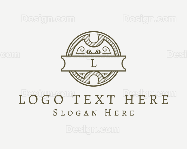 Wooden Hipster Bar Letter Logo