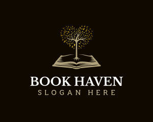 Heart Tree Book logo design