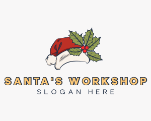 Christmas Santa Claus Hat logo design