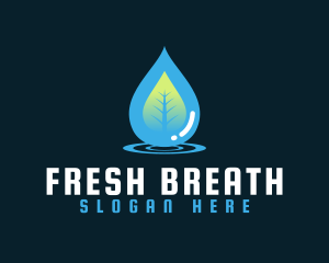 Water Droplet Leaf logo design