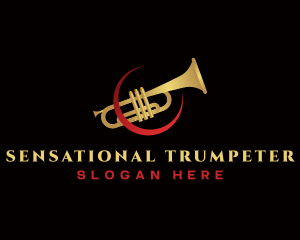 Trumpet Music Instrument logo design