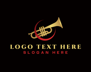 Orchestra - Trumpet Music Instrument logo design