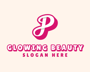 Pink Cursive Letter P logo