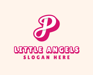 Pink Cursive Letter P logo