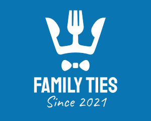 Cutlery Crown Bow Tie logo design