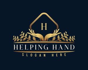 Luxury Wellness Hand logo design