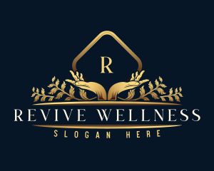 Luxury Wellness Hand logo design