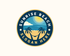 Summer Beach Sunrise Tourism logo design