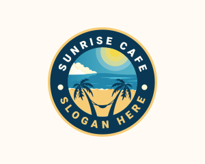 Summer Beach Sunrise Tourism logo design