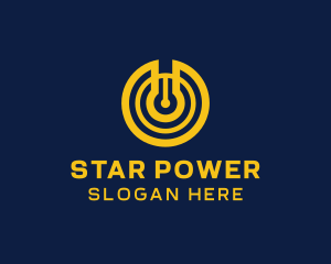 Yellow Power Switch logo design