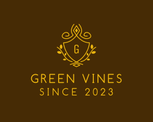 Ornamental Vine Shield logo design