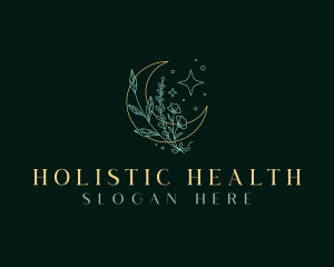 Holistic Floral Moon logo design