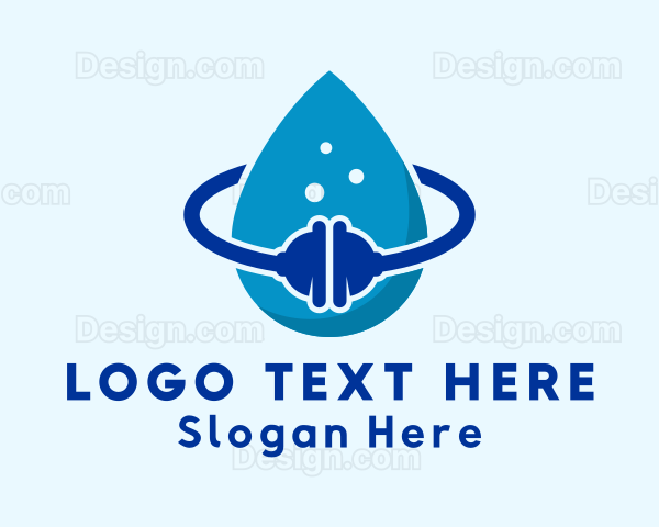 Plunger Water Cleaning Droplet Logo