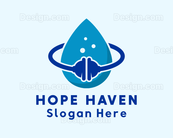 Plunger Water Cleaning Droplet Logo