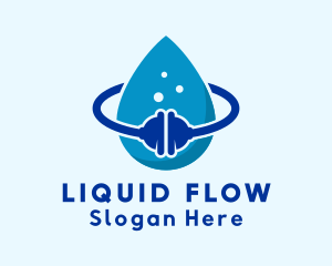 Plunger Water Cleaning Droplet logo design