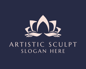 Lotus Massage Hands logo design