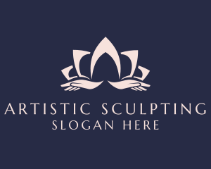 Lotus Massage Hands logo design