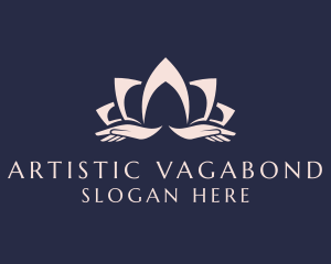 Lotus Massage Hands logo design