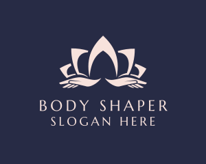 Lotus Massage Hands logo design