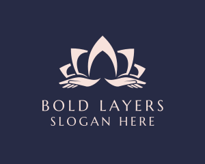 Lotus Massage Hands logo design