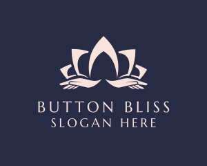 Lotus Massage Hands logo design