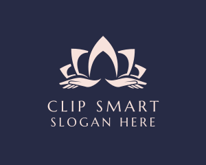 Lotus Massage Hands logo design