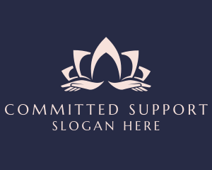 Lotus Massage Hands logo design