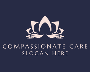 Lotus Massage Hands logo design