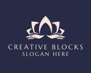 Lotus Massage Hands logo design