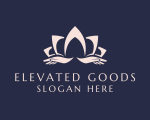 Lotus Massage Hands logo design