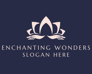 Lotus Massage Hands logo design