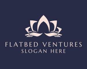 Lotus Massage Hands logo design