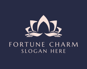 Lotus Massage Hands logo design