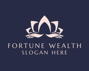 Lotus Massage Hands logo design