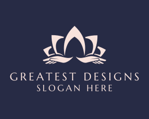 Lotus Massage Hands logo design