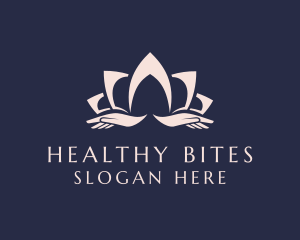 Lotus Massage Hands logo design