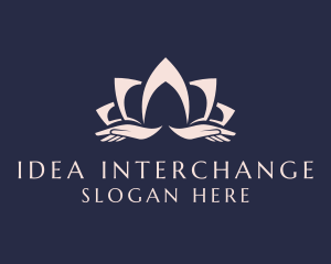 Lotus Massage Hands logo design